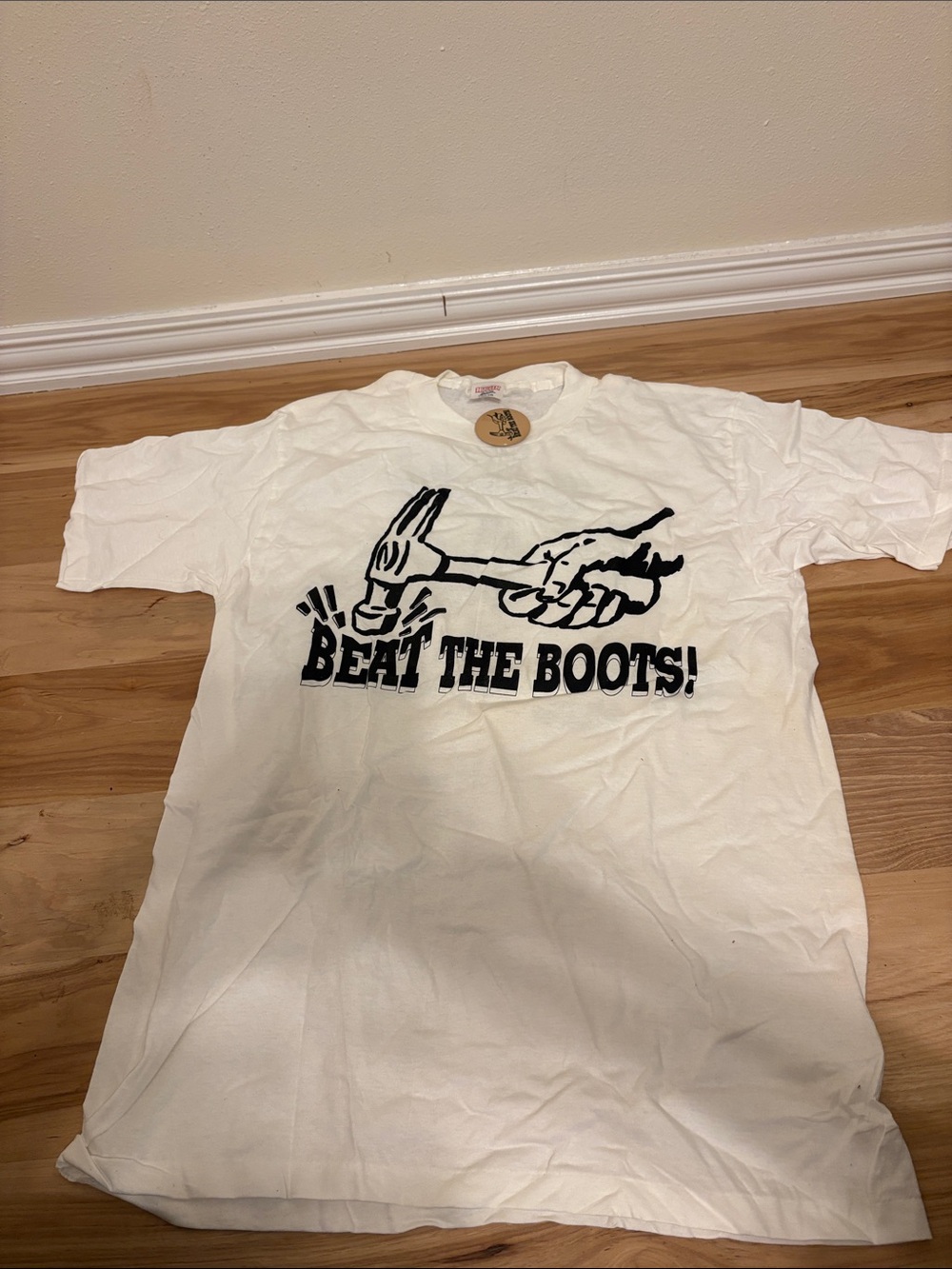 White 'Beat The Boots!' Short Sleeve Graphic Tee